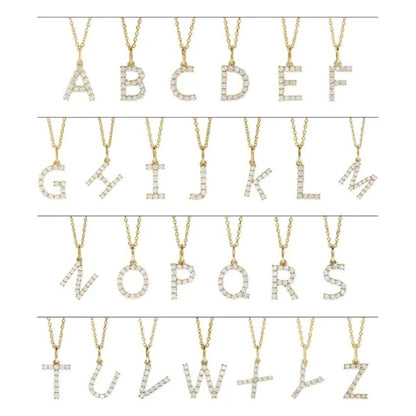 Rose Gold Lab Diamond Initial Necklace