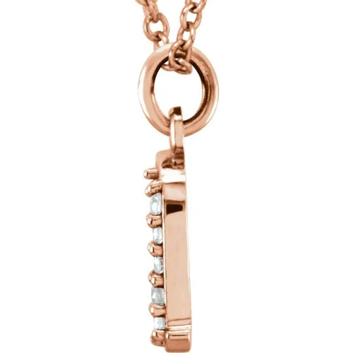 Yellow Gold Diamond Lowercase Initial Necklace
