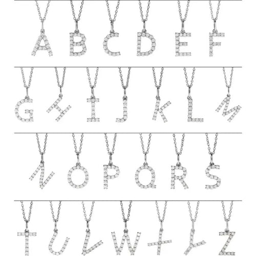 Yellow Gold Lab Diamond Initial Necklace