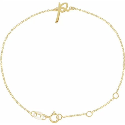 14K Yellow Gold Initial Bracelet