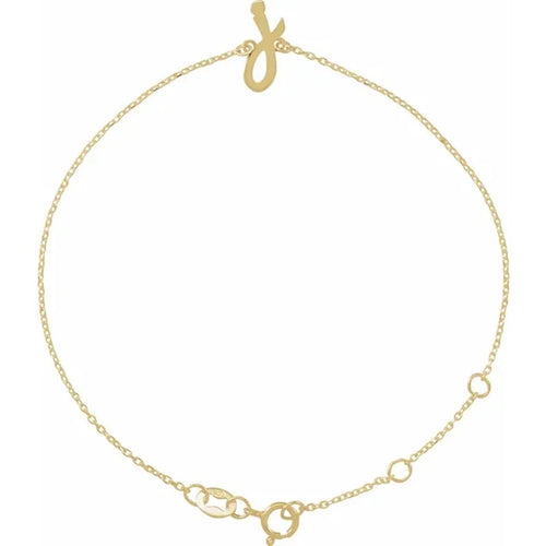 14K Yellow Gold Initial Bracelet