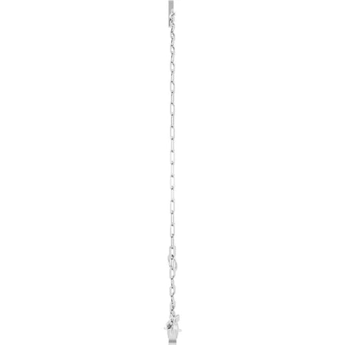 14K White Gold Sans Serif Initial Bracelet