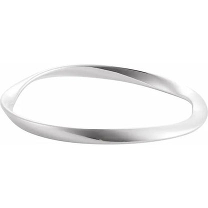Sterling Silver Wavy Bangle Bracelet