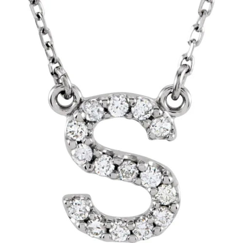 Yellow Gold Diamond Initial Necklace