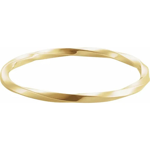 14K Yellow Gold 4 mm Twisted Bangle Bracelet