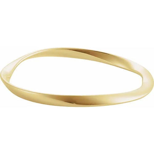 14K Yellow Gold Wavy Bangle Bracelet