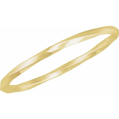 14K Yellow Gold 4 mm Twisted Bangle Bracelet
