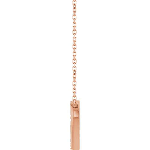 14K Rose Gold Diamond Double Interlocking Heart Necklace