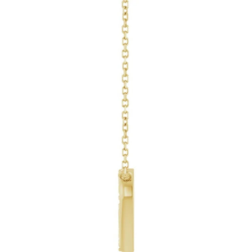 14K Yellow Gold Diamond Double Interlocking Heart Necklace