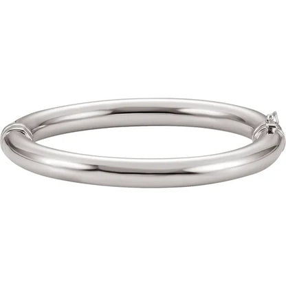 Sterling Silver 6 mm Hinged Bangle Bracelet