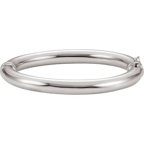 Sterling Silver 6 mm Hinged Bangle Bracelet