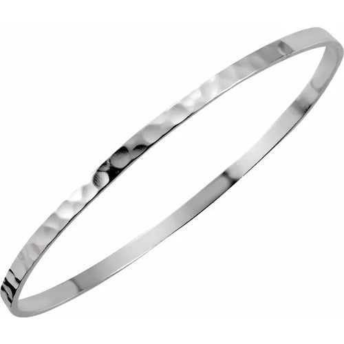 Sterling Silver Hammered Bangle Bracelet