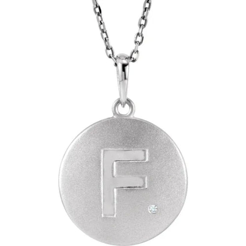 Silver Diamond Initial Necklace