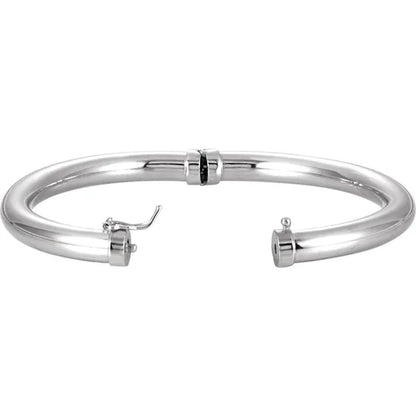 Sterling Silver 6 mm Hinged Bangle Bracelet