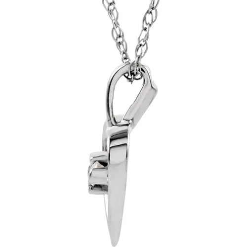 14K White Gold Diamond Heart Necklace