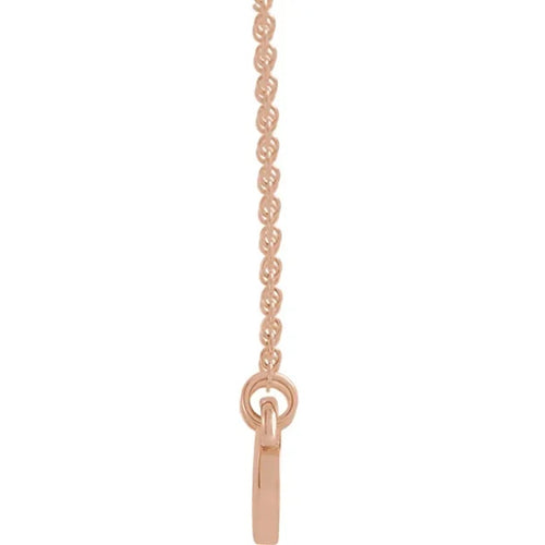 14K Rose Gold Diamond Solitaire Heart Pendant Necklace