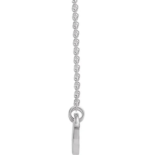 14K White Gold Diamond Solitaire Heart Pendant Necklace