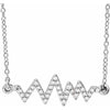 14K White Gold Diamond Heartbeat Necklace