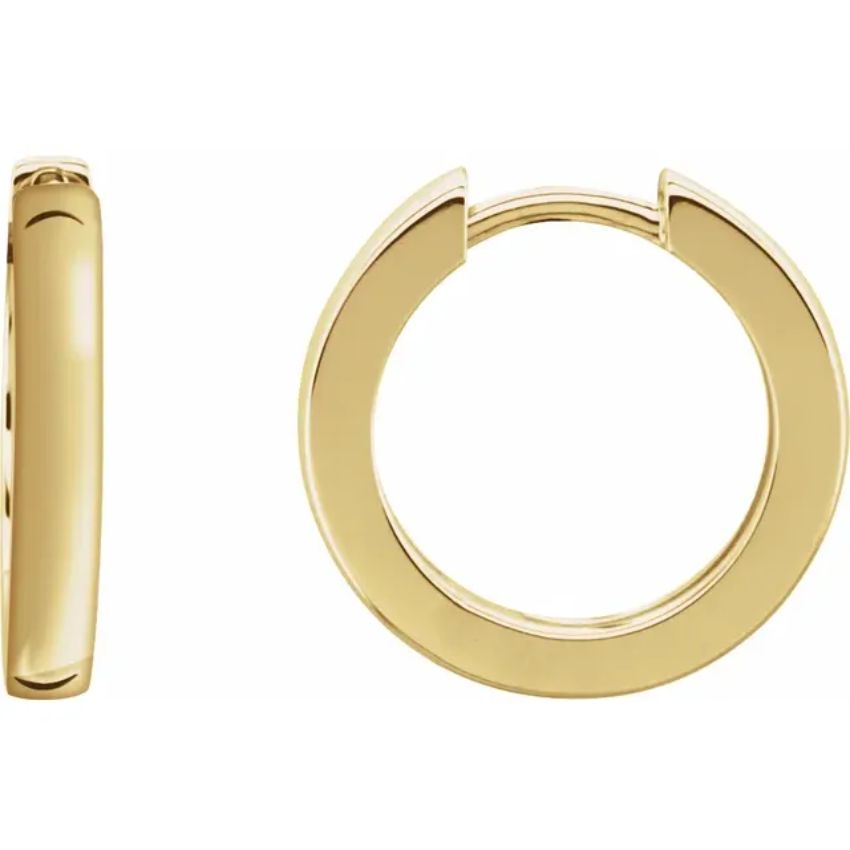 Yellow Gold Hinged Hoop Earrings
