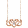 14K Rose Gold Diamond Infinity Heart Necklace