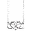 14K White Gold Diamond Infinity Heart Necklace
