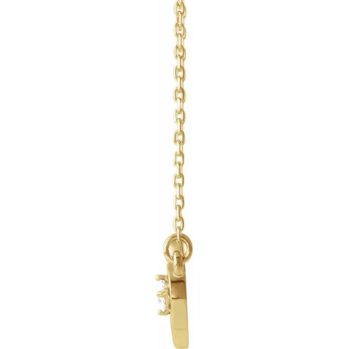 14K Yellow Gold Diamond Infinity Heart Necklace