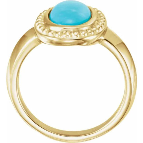 Yellow Gold Natural Turquiose Ring