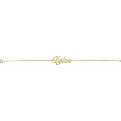 10K Yellow Gold Script Nameplate Bracelet