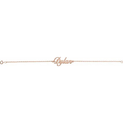 14K Rose Gold-Plated Sterling Silver Script Nameplate Bracelet
