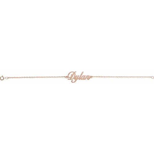 14K Rose Gold-Plated Sterling Silver Script Nameplate Bracelet