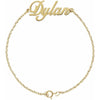 14K Yellow Gold Script Nameplate Bracelet