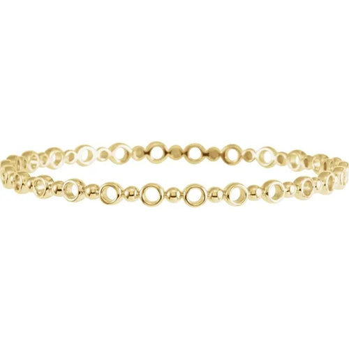 14K Yellow Gold Geometric Bangle Bracelet