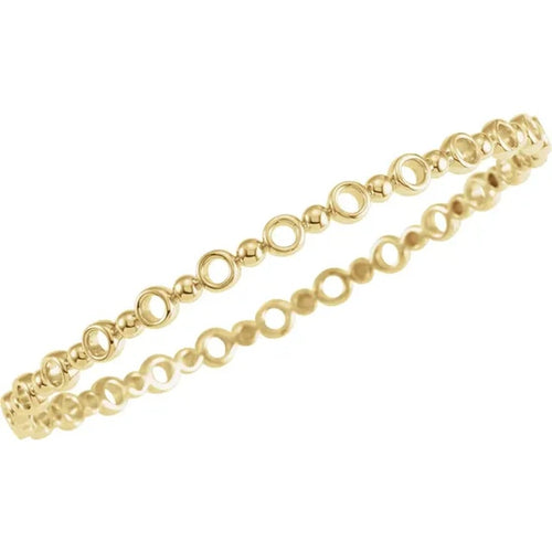 14K Yellow Gold Geometric Bangle Bracelet