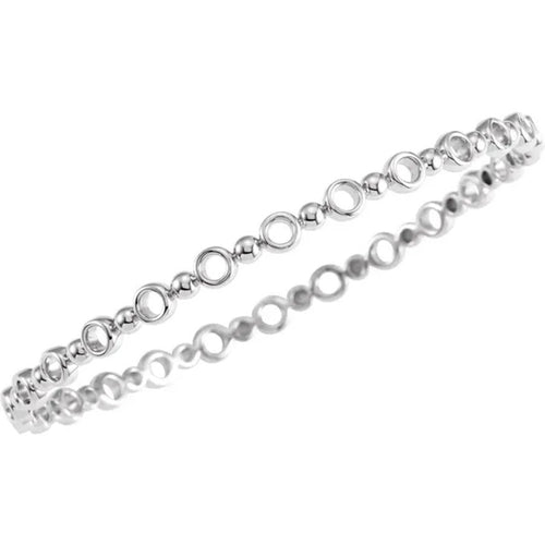 Sterling Silver Geometric Bangle Bracelet