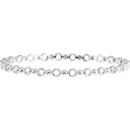 Sterling Silver Geometric Bangle Bracelet