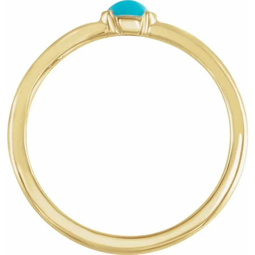 Yellow Gold Natural Turquoise Stackable Ring