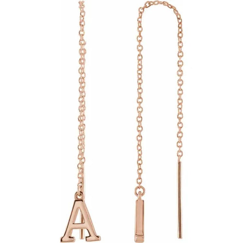 Rose Gold Initial Chain Earring