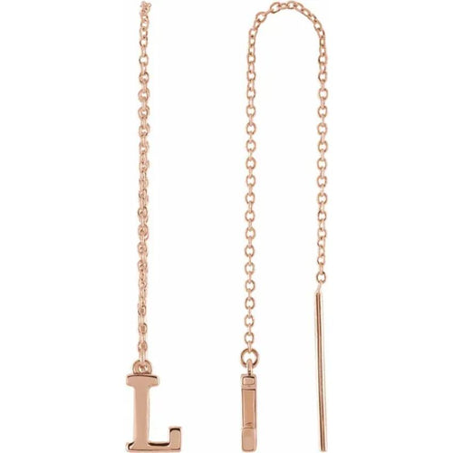 Rose Gold Initial Chain Earring