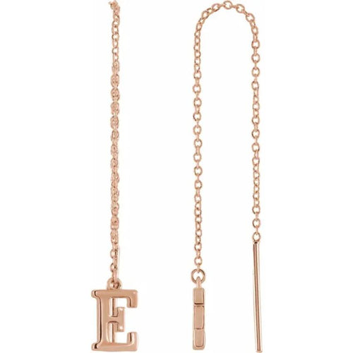 Rose Gold Initial Chain Earring