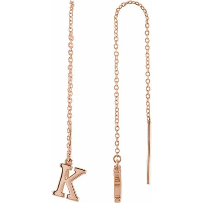 Rose Gold Initial Chain Earring