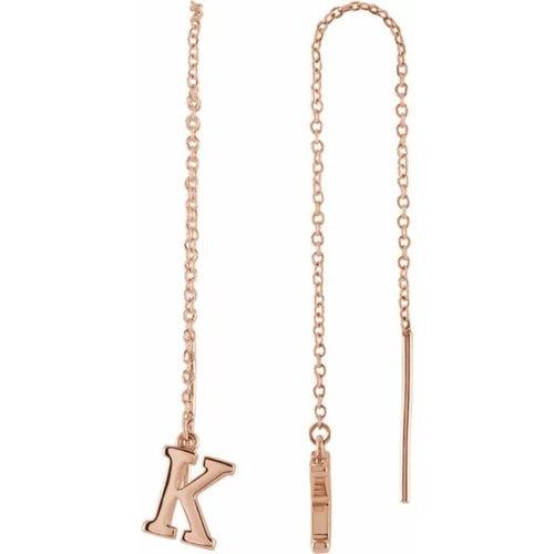 Rose Gold Initial Chain Earring