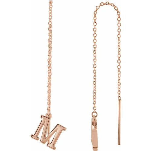 Rose Gold Initial Chain Earring
