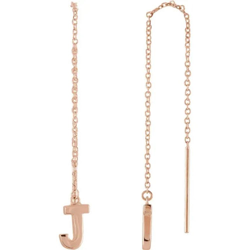 Rose Gold Initial Chain Earring