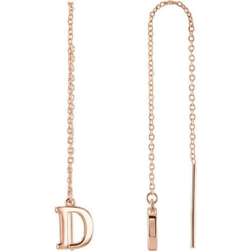 Rose Gold Initial Chain Earring