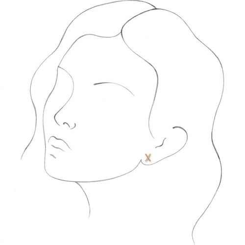 Rose Gold Initial Earring