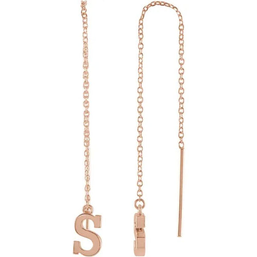 Rose Gold Initial Chain Earring