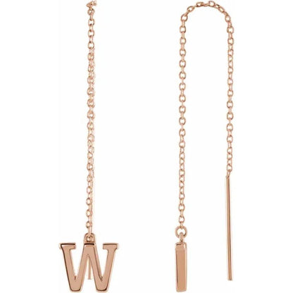 Rose Gold Initial Chain Earring