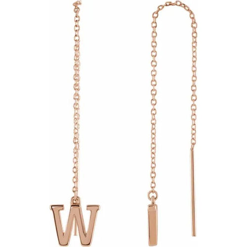 Rose Gold Initial Chain Earring