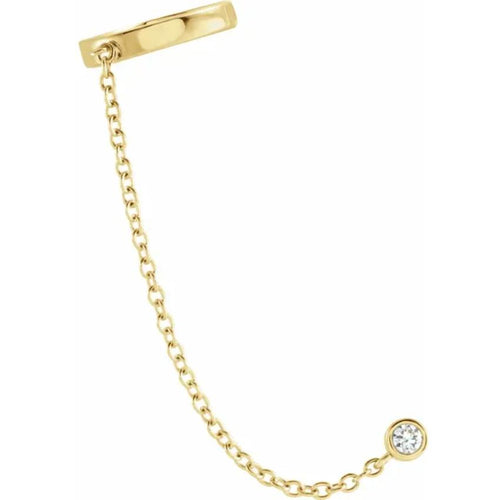 Silver DIamond Chain Ear Cuff