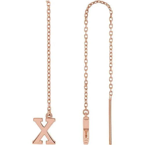 Rose Gold Initial Chain Earring
